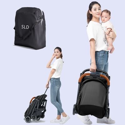 Teknum Travel Lite Stroller - Black and Sunveno Unicorn Diaper Bag and Clutch Combo